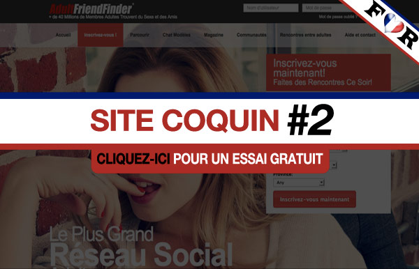 Aperçu de la page d'inscription sur AdultFriendFinder.fr