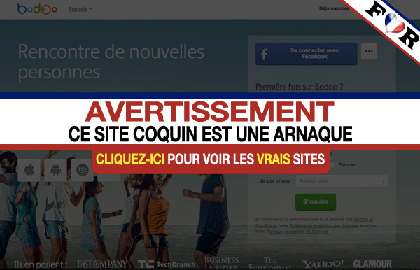 Aperçu de la page d'inscription sur Badoo.fr