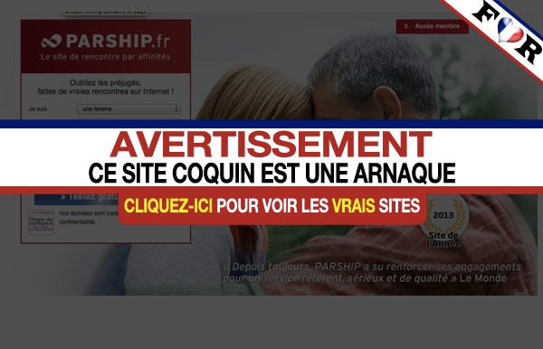 Aperçu de la page d'inscription sur Parship.fr